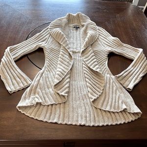Elegant Metallic Greige Cardigan